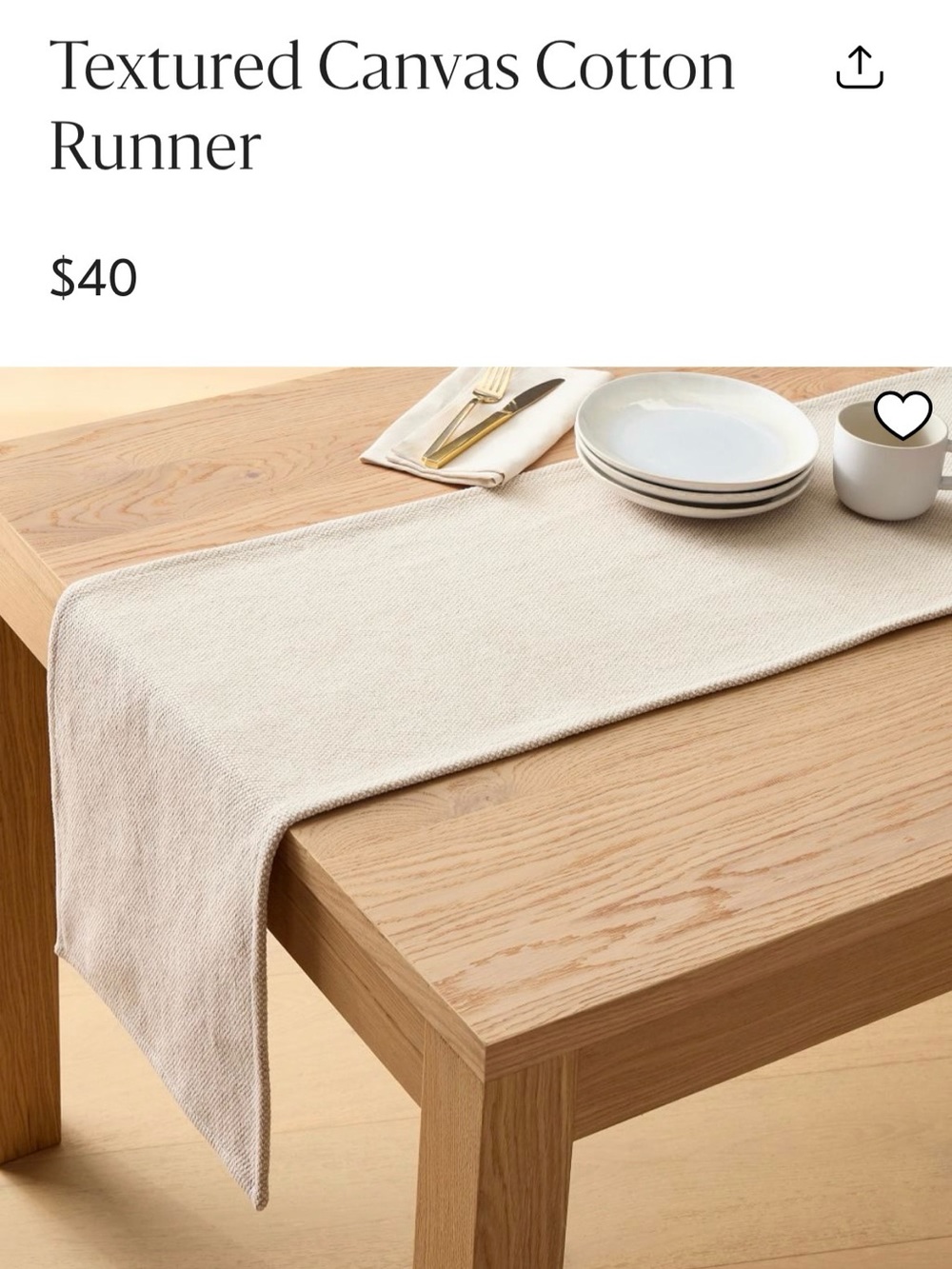 West Elm Textured Cotton Table Runner
